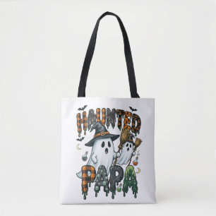 Haunted Papa Halloween Ghost Design Tote Bag