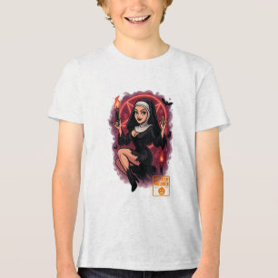 Haunted Pin-Up Nun – Spooky Halloween Tri-Blend Shirt