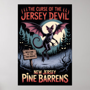 Haunted Pine Barrens New Jersey Horror Art Poster