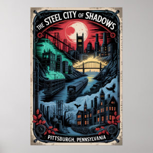 Haunted Pittsburgh, PA Steel City of Shadows Poster