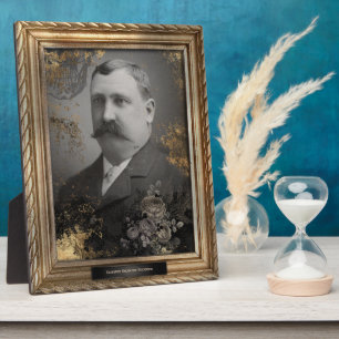 Haunted Portrait Plaque Moustache Man