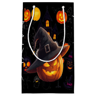Haunted Pumpkin Treat Bag Black