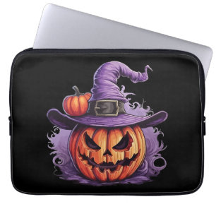 Haunted Pumpkin Witch Laptop Sleeve