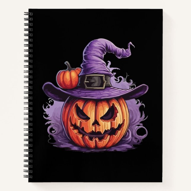 Haunted Pumpkin Witch  Notebook (Front)
