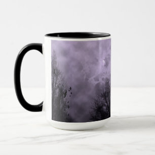 Haunted Purple Sky with Ravens Mug