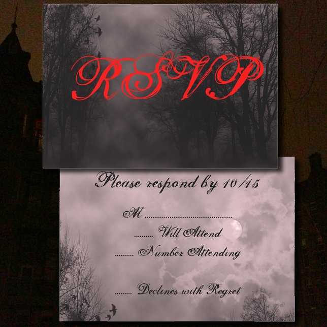 Haunted Red Sky with Ravens Halloween RSVP (Creator Uploaded)