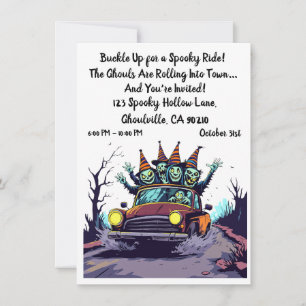 Haunted Road Trip Halloween Invitation 