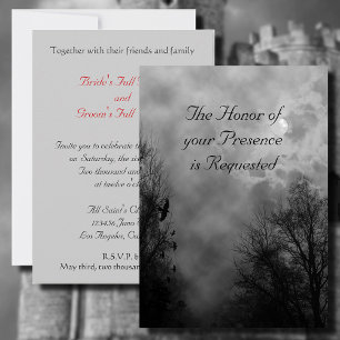 Haunted Road with Ravens Wedding Invitation