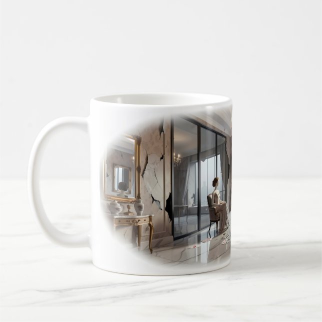 Haunted Romance in a Fractured Room Mug (Left)