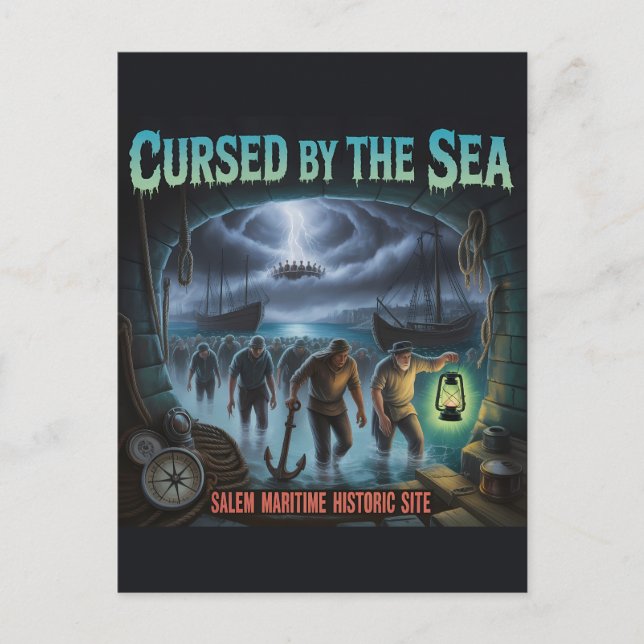 Haunted Salem Harbour Maritime Historic Site Art   Holiday Postcard (Front)