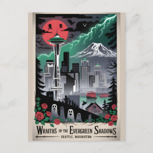 Haunted Seattle Vintage Horror Travel Postcard