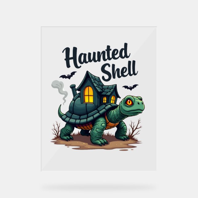 Haunted Shell Turtle Acrylic Sign (Front)