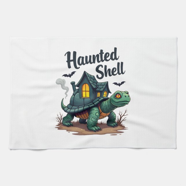 Haunted Shell Turtle Tea Towel (Horizontal)