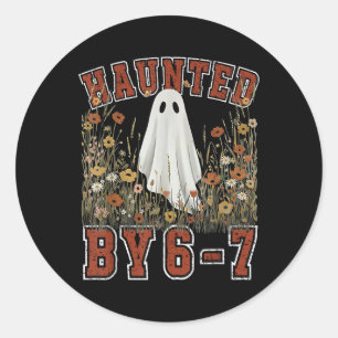 Haunted Six Seven 6 7 Meme 67 Skeleton Hand Hallow Classic Round Sticker