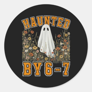 Haunted Six Seven 6 7 Meme 67 Skeleton Hand Hallow Classic Round Sticker