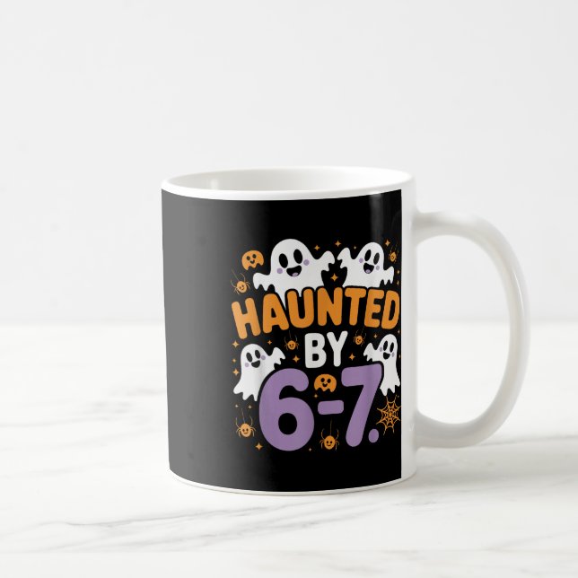 Haunted Six Seven 6 7 Meme 67 Skeleton Hand Hallow Coffee Mug (Right)
