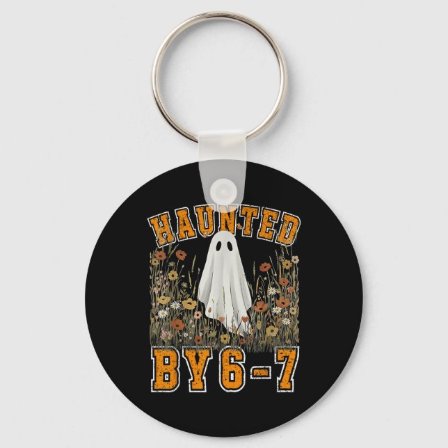Haunted Six Seven 6 7 Meme 67 Skeleton Hand Hallow Key Ring (Front)