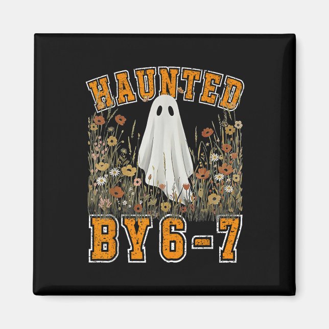 Haunted Six Seven 6 7 Meme 67 Skeleton Hand Hallow Magnet (Front)