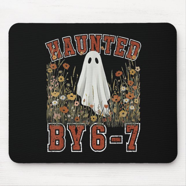 Haunted Six Seven 6 7 Meme 67 Skeleton Hand Hallow Mouse Mat (Front)