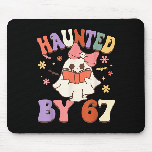 Haunted Six Seven 6 7 Meme 67 Skeleton Hand Hallow Mouse Mat (Front)