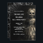 Haunted Skeleton Doll Halloween Costume Party Invitation<br><div class="desc">Customise for any event</div>