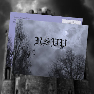 Haunted Sky Blue Mist Custom RSVP Postcard
