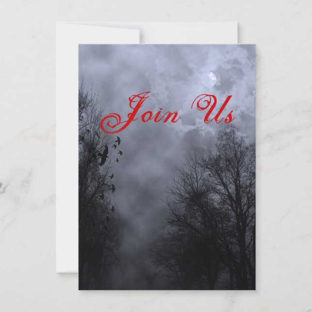 Haunted Sky Custom Blue Mist Halloween Invitation (Front)