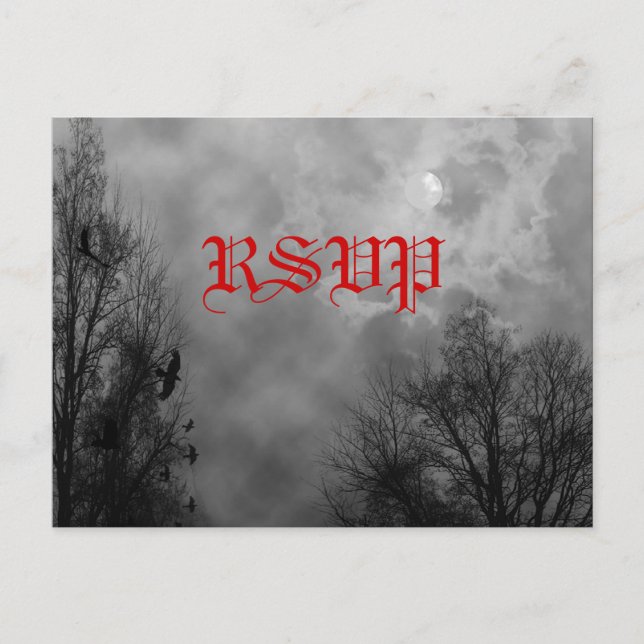 Haunted Sky Custom RSVP Postcard (Front)