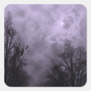 Haunted Sky Purple Mist Halloween Sticker