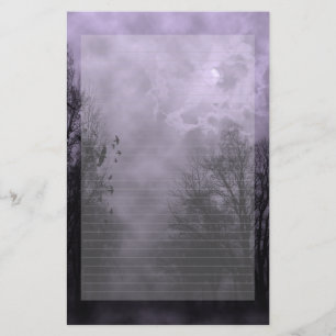 Haunted Sky Purple Mist Note Paper Lined
