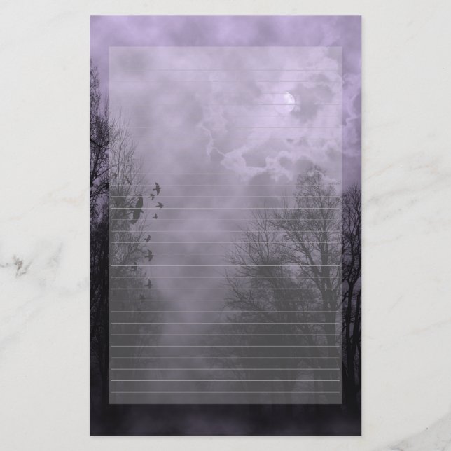 Haunted Sky Purple Mist Note Paper Lined (Front)