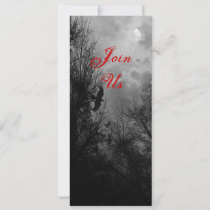 Haunted Sky with Raven Custom Halloween Invitation