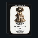 Haunted Spooky Doll Halloween Costume Party Invitation<br><div class="desc">Customise for any event</div>