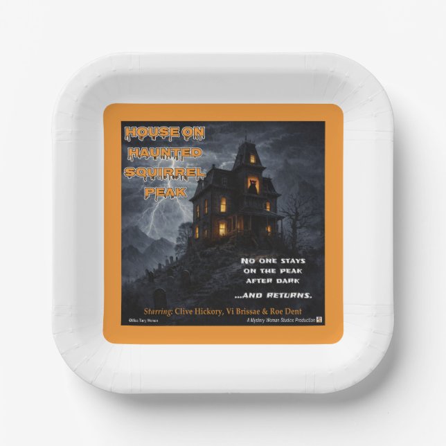 Haunted Squirrel Peak Parody Paper Plate (Front)