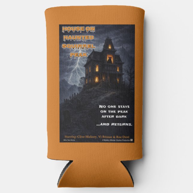 Haunted Squirrel Peak Parody Seltzer Can Cooler (Front)