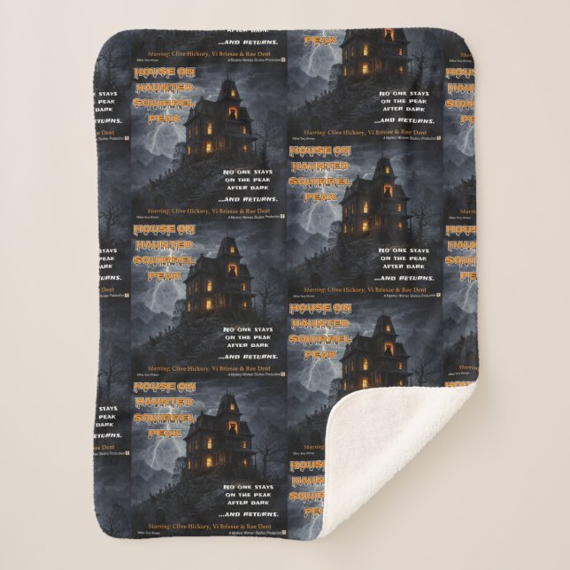 Haunted Squirrel Peak Sherpa Blanket (Front)