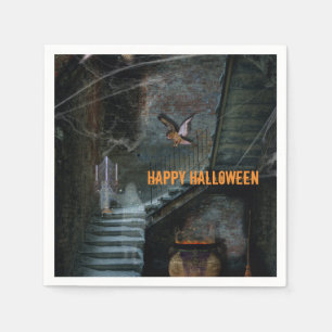 Haunted Staircase Halloween Napkin