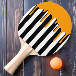 Haunted Striping Orange Drip Ping Pong Paddle