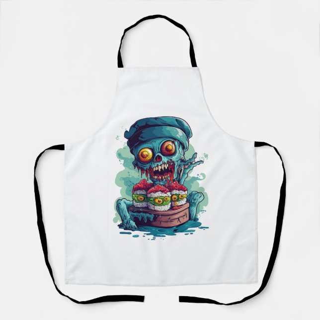 Haunted Sushi Chef Apron (Front)
