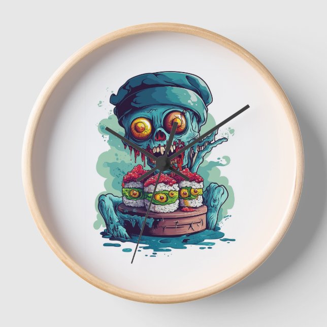 Haunted Sushi Chef Clock (Front)