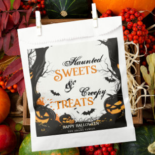 Haunted Sweets & Creepy Treats Happy Halloween  Favour Bags