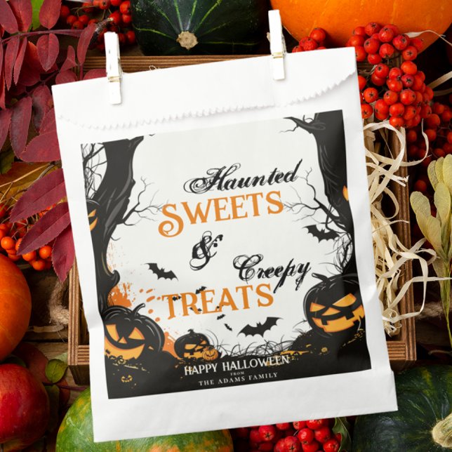 Haunted Sweets & Creepy Treats Happy Halloween  Favour Bags (Creator Uploaded)