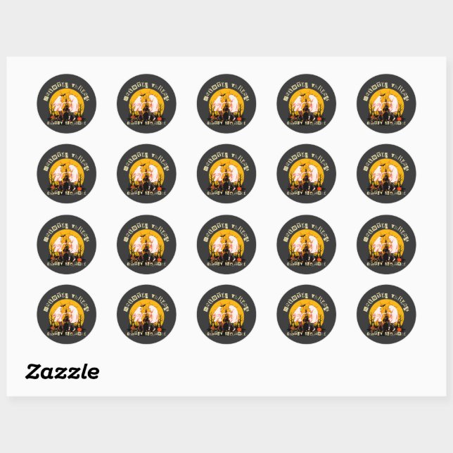 Haunted Threads Ghostly Elegance T-Shirt Classic Round Sticker (Sheet)