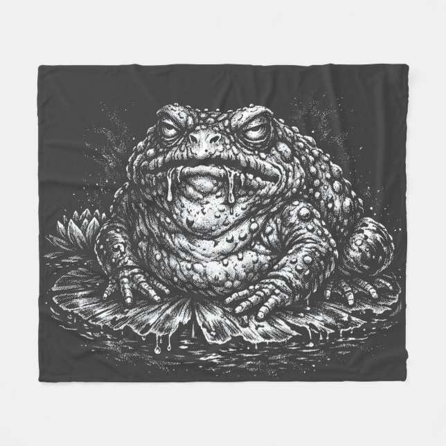 Haunted Toad Sigil by BurnsInHell Fleece Blanket (Front (Horizontal))