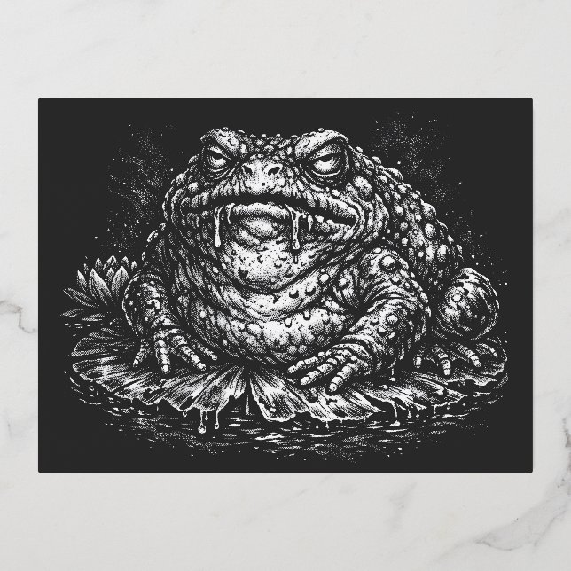 Haunted Toad Sigil by BurnsInHell Foil Holiday Postcard (Front)