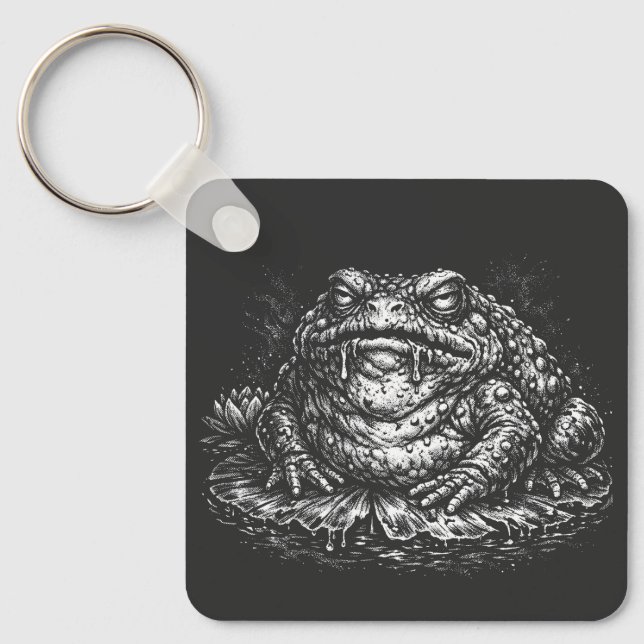 Haunted Toad Sigil by BurnsInHell Key Ring (Front)