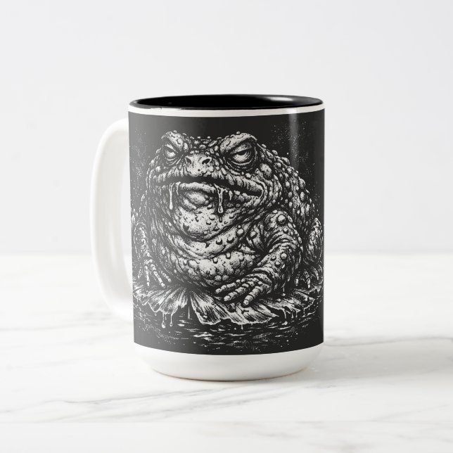 Haunted Toad Sigil by BurnsInHell Two-Tone Coffee Mug (Front Left)