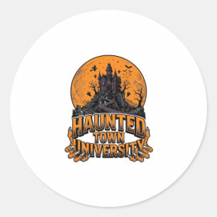 Haunted Town University Vintage Halloween Shirt Classic Round Sticker