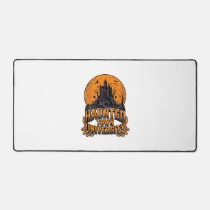 Haunted Town University Vintage Halloween Shirt Desk Mat
