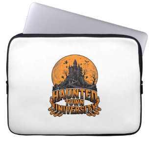 Haunted Town University Vintage Halloween Shirt Laptop Sleeve